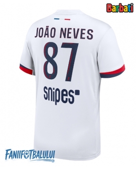 Paris Saint-Germain Joao Neves #87 Tricou Fotbal Replică 2025-26 Barbati Deplasare